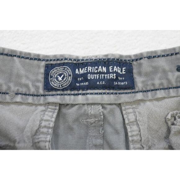 American Eagle Khaki Chino Shorts Rugged Classic Fit Prep 10" INS Mens Sz 30 - Picture 4 of 8